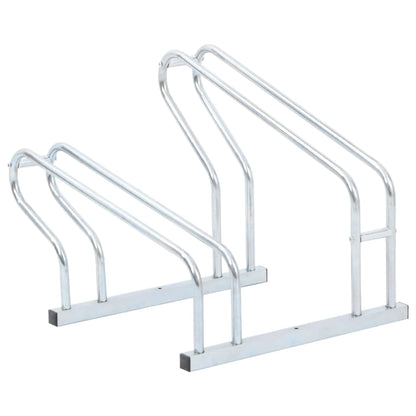 vidaXL Support de vélo au sol autoportant pour 2 vélos acier galvanisé