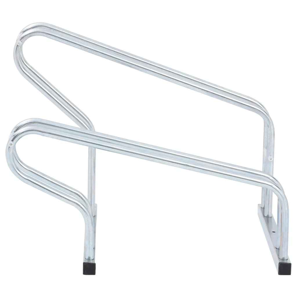 vidaXL Support de vélo au sol autoportant pour 2 vélos acier galvanisé