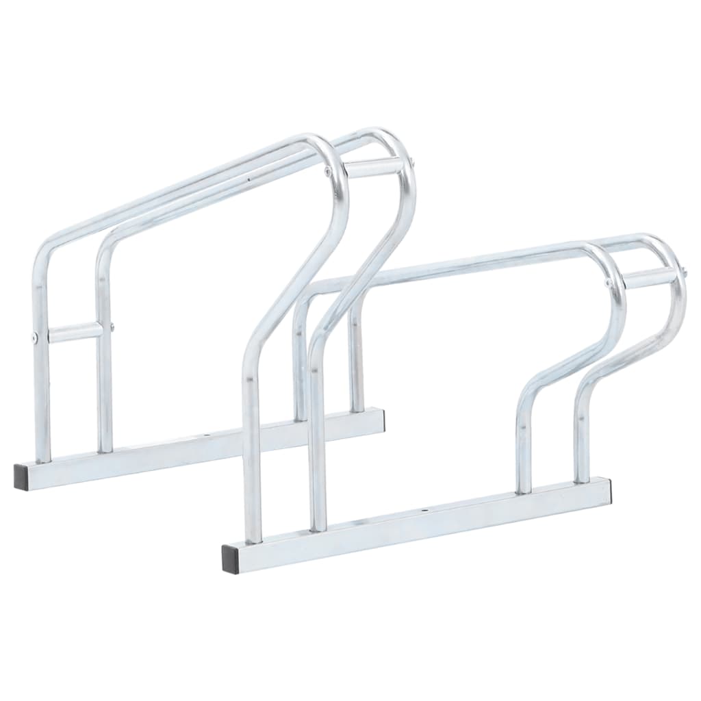 vidaXL Support de vélo au sol autoportant pour 2 vélos acier galvanisé