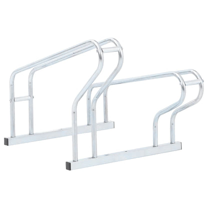 vidaXL Support de vélo au sol autoportant pour 2 vélos acier galvanisé