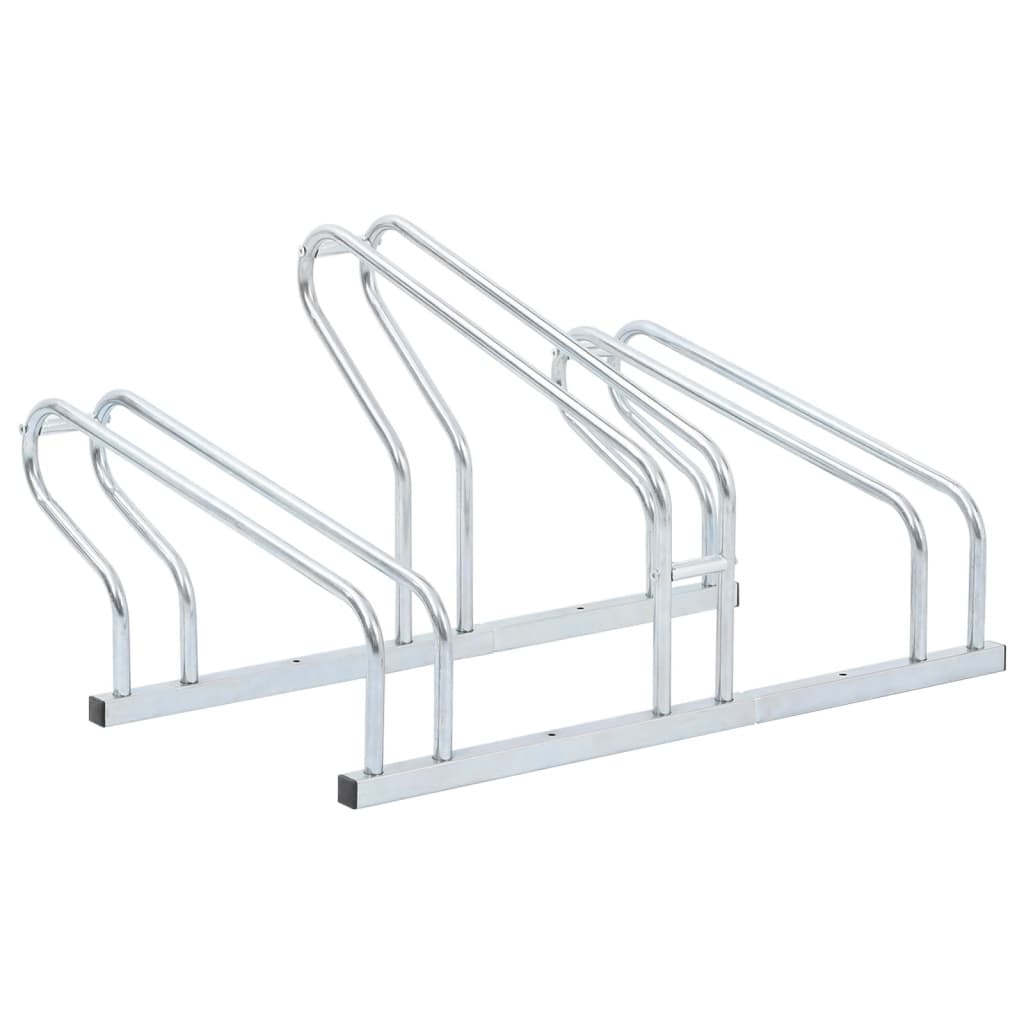 vidaXL Support de vélo au sol autoportant pour 3 vélos acier galvanisé