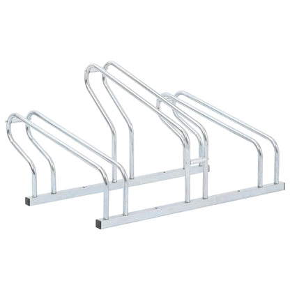 vidaXL Support de vélo au sol autoportant pour 3 vélos acier galvanisé