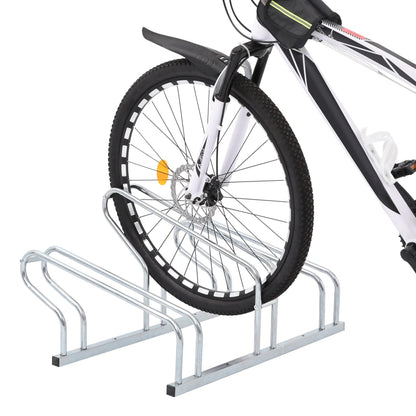 vidaXL Support de vélo au sol autoportant pour 3 vélos acier galvanisé
