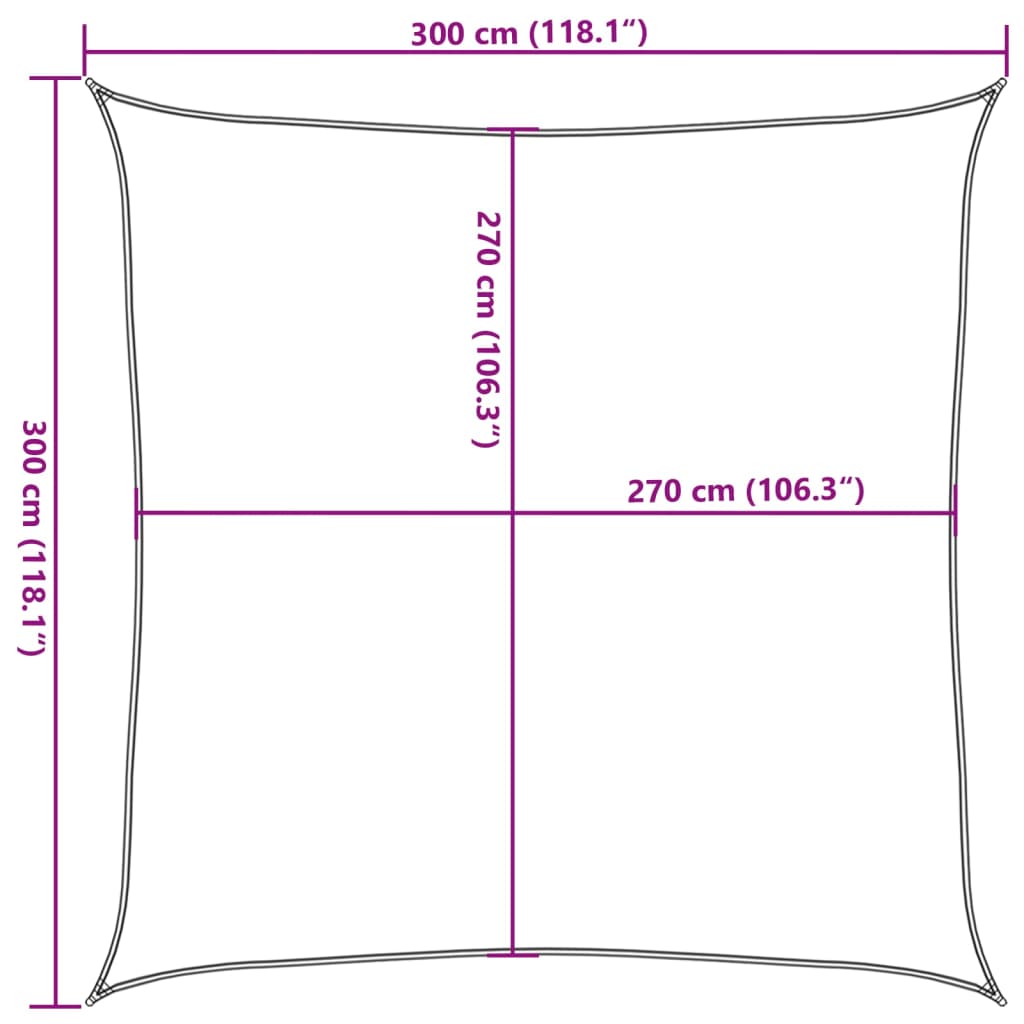 vidaXL Voile d'ombrage 160 g/m² carré sable 3x3 m PEHD