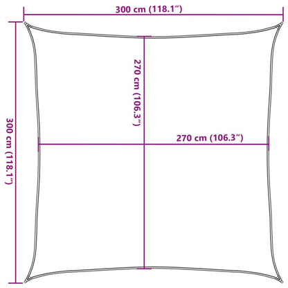 vidaXL Voile d'ombrage 160 g/m² carré sable 3x3 m PEHD
