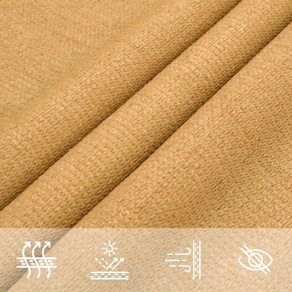 vidaXL Voile d'ombrage 160 g/m² rectangulaire sable 2x3 m PEHD