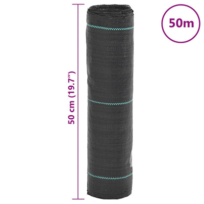 vidaXL Membrane anti-mauvaises herbes noir 0,5x50 m PP