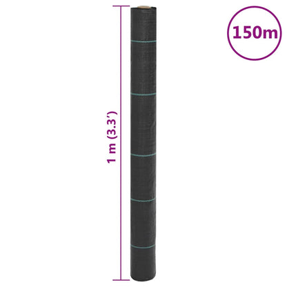 vidaXL Membrane anti-mauvaises herbes noir 1x150 m PP