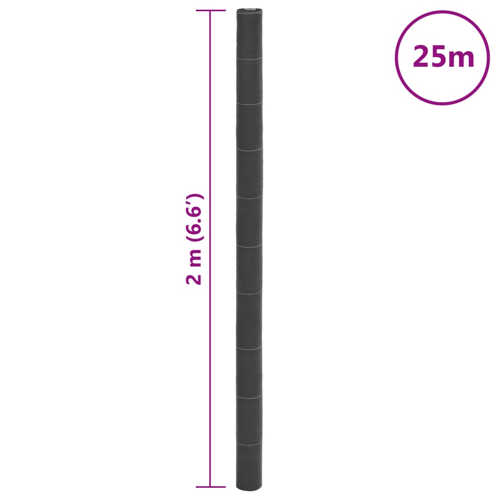 vidaXL Membrane anti-mauvaises herbes noir 2x25 m PP