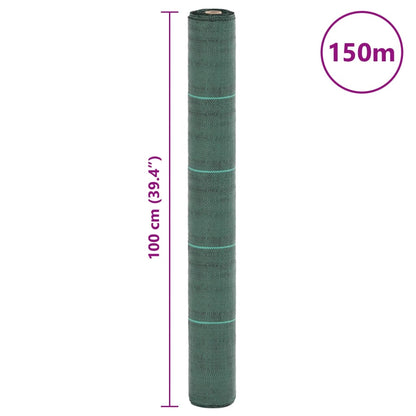 vidaXL Membrane anti-mauvaises herbes vert 1x150 m PP
