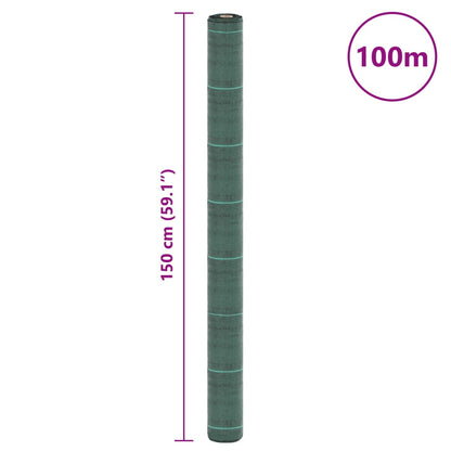 vidaXL Membrane anti-mauvaises herbes vert 1,5x100 m PP