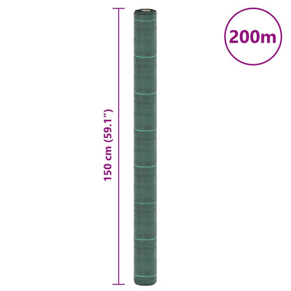 vidaXL Membrane anti-mauvaises herbes vert 1,5x200 m PP