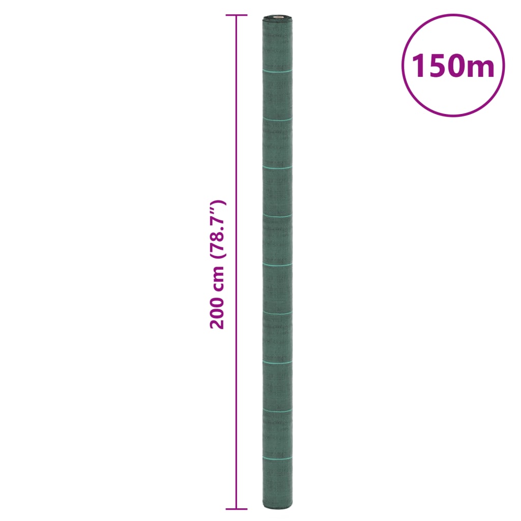 vidaXL Membrane anti-mauvaises herbes vert 2x150 m PP
