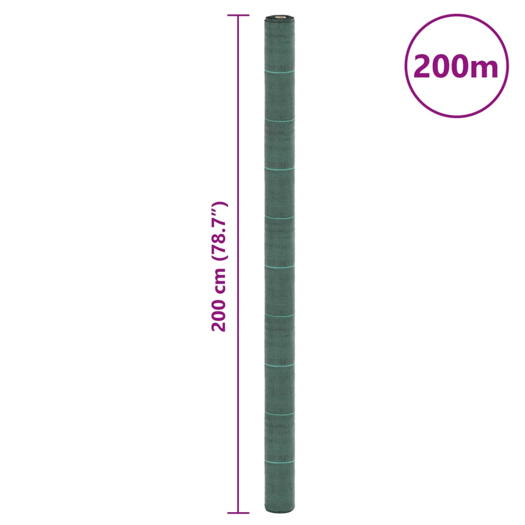 vidaXL Membrane anti-mauvaises herbes vert 2x200 m PP