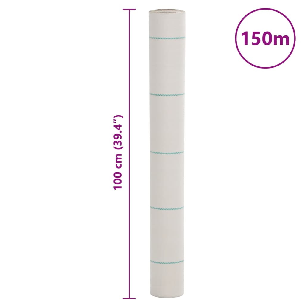 vidaXL Membrane anti-mauvaises herbes blanc 1x150 m PP