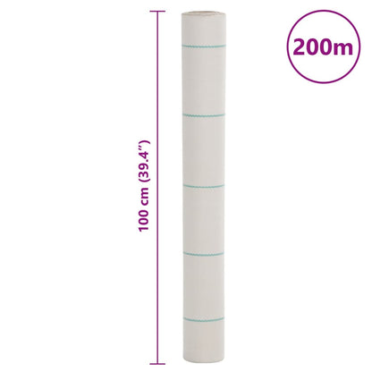 vidaXL Membrane anti-mauvaises herbes blanc 1x200 m PP