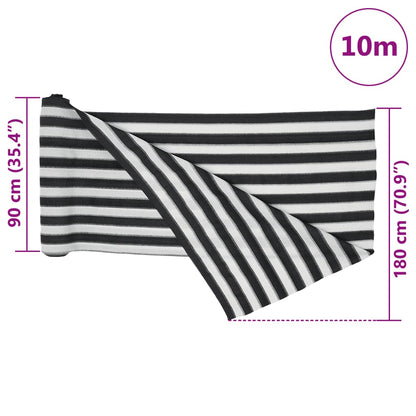 vidaXL Filet brise-vue anthracite et blanc 1,8x10 m PEHD 150 g/m²