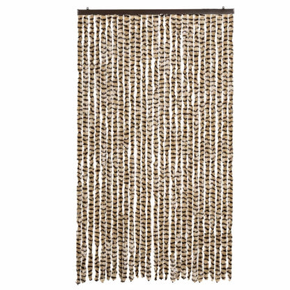 vidaXL Rideau anti-mouches beige et marron 118x220 cm chenille