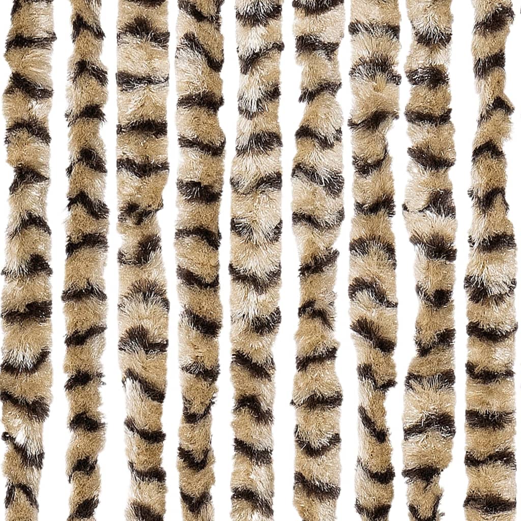 vidaXL Rideau anti-mouches beige et marron 118x220 cm chenille