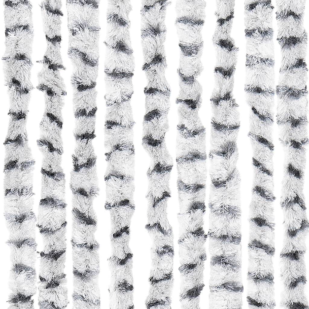 vidaXL Rideau anti-mouches gris clair et gris foncé 118x220cm chenille