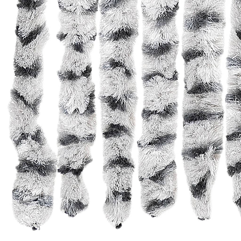 vidaXL Rideau anti-mouches gris clair et gris foncé 118x220cm chenille