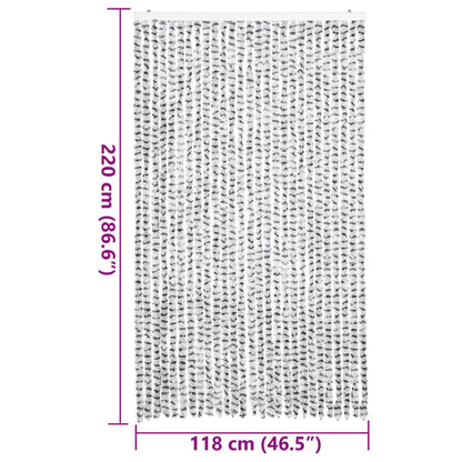 vidaXL Rideau anti-mouches gris clair et gris foncé 118x220cm chenille