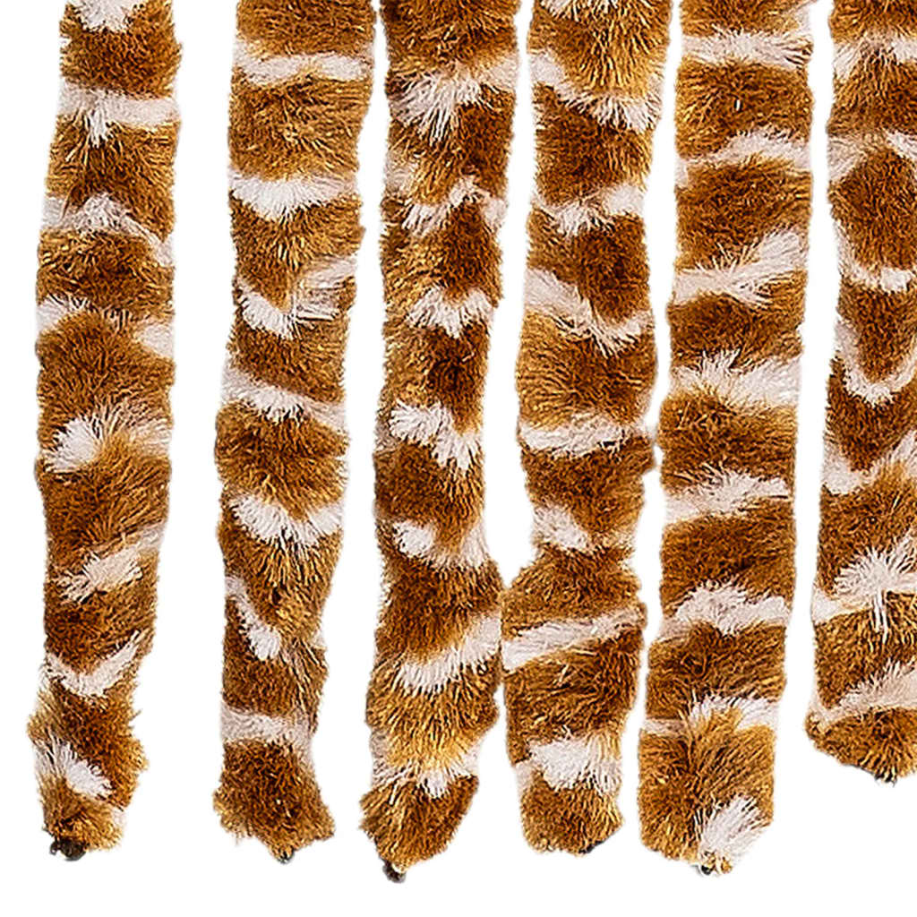 vidaXL Rideau anti-mouches ocre et blanc 118x220 cm chenille