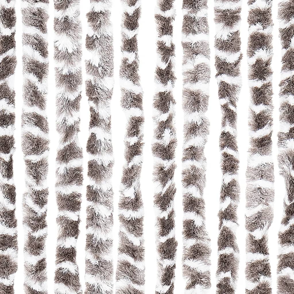 vidaXL Rideau anti-mouches taupe et blanc 118x220 cm chenille