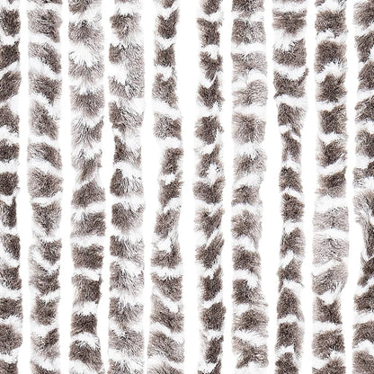 vidaXL Rideau anti-mouches taupe et blanc 118x220 cm chenille