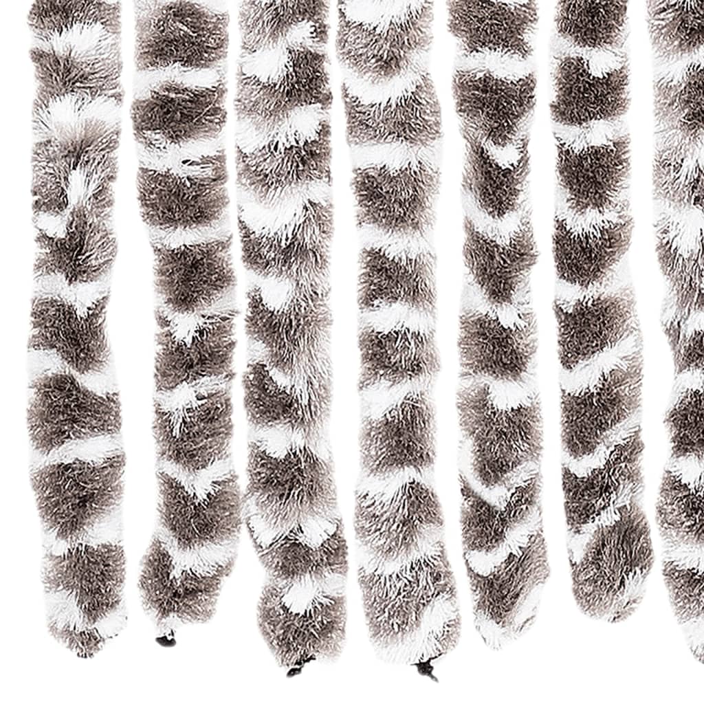 vidaXL Rideau anti-mouches taupe et blanc 118x220 cm chenille