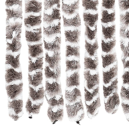 vidaXL Rideau anti-mouches taupe et blanc 118x220 cm chenille