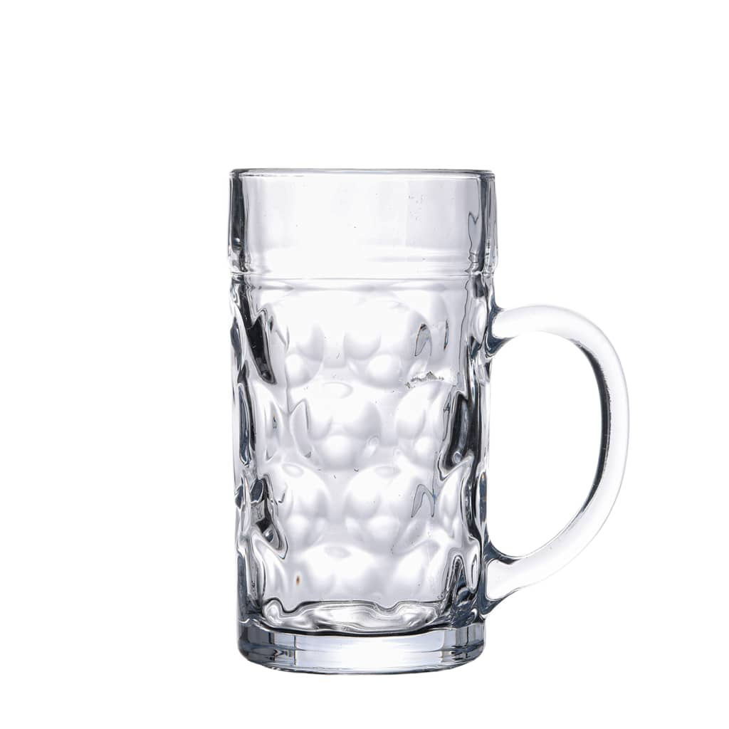 vidaXL Chopes à bière avec poignée en verre 6 pcs 1000 ml