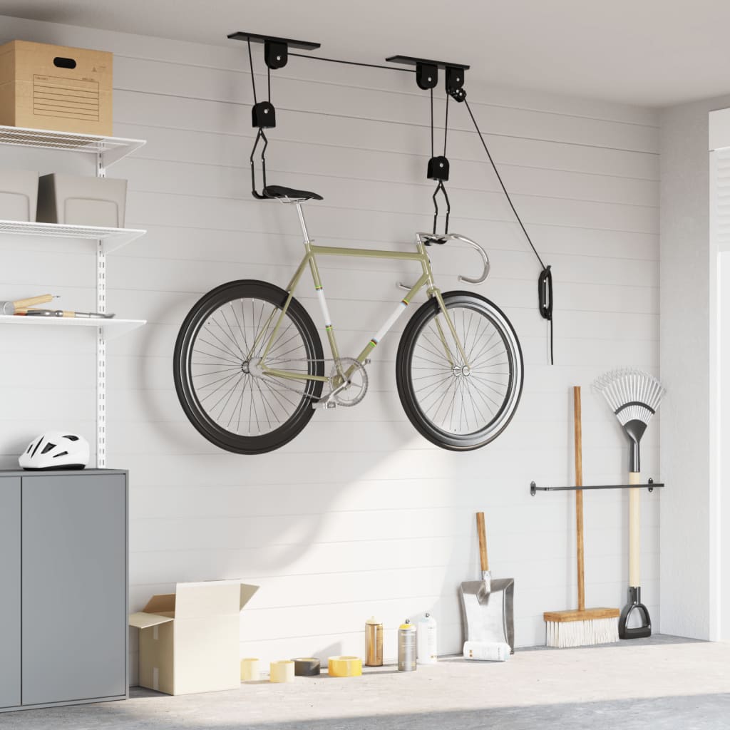 vidaXL Palans à vélo avec support de plafond 2 pcs 20 kg