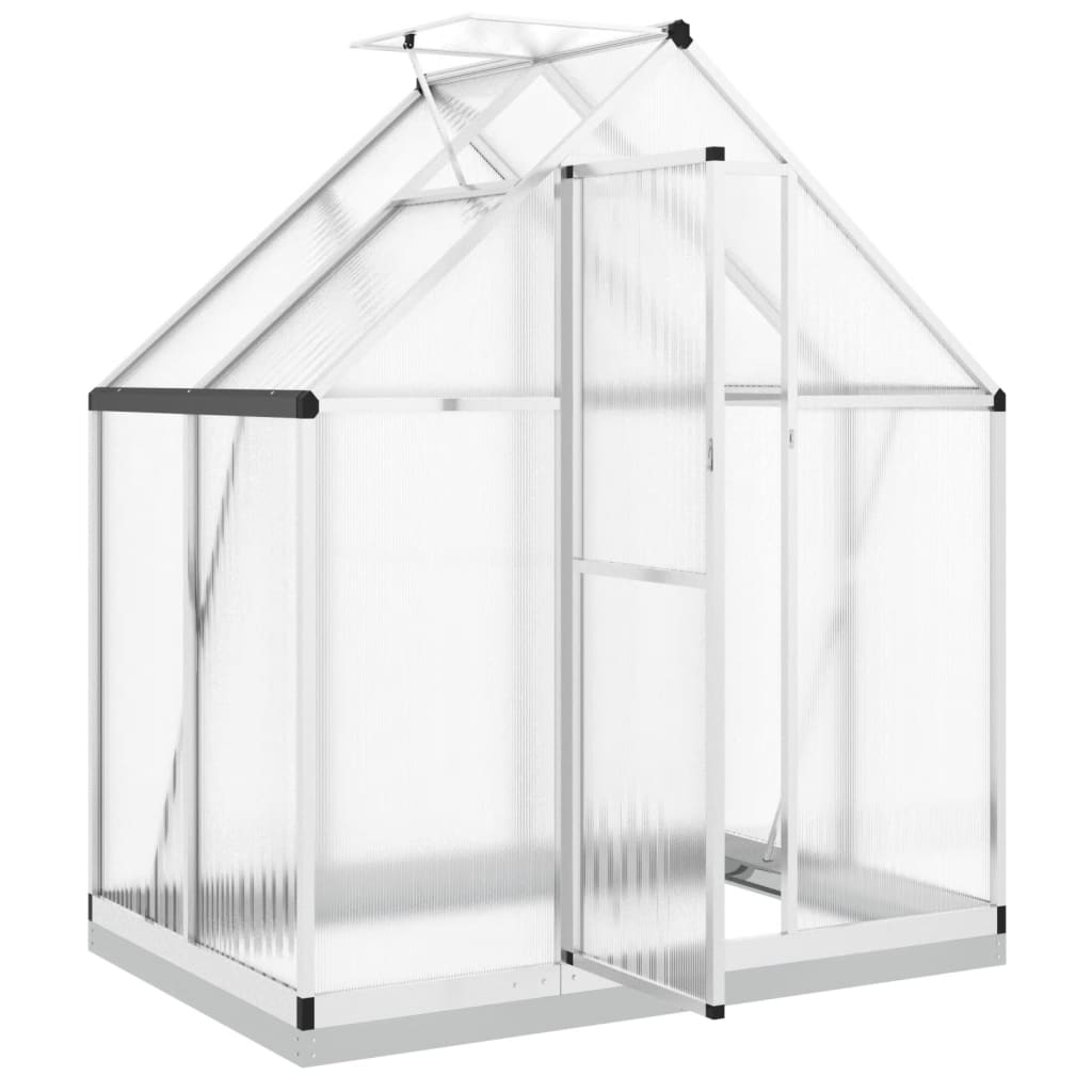 vidaXL Serre avec cadre de base argenté 169x114x202 cm aluminium