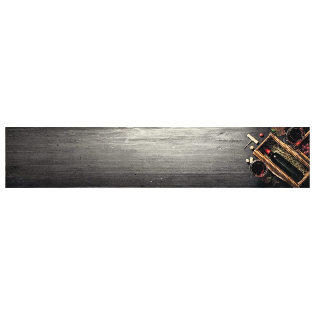vidaXL Tapis de cuisine lavable bouteille de vin 60x300 cm velours