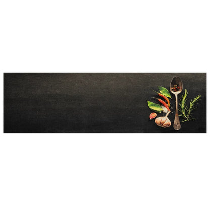 vidaXL Tapis de cuisine lavable impression d'épices 45x150 cm velours