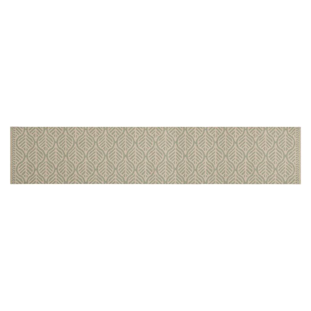 vidaXL Tapis de cuisine lavable impression feuilles 60x300 cm velours