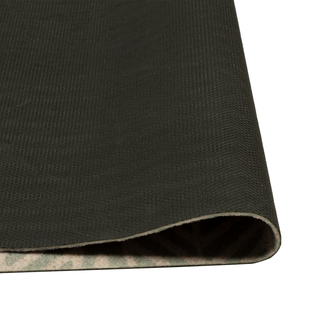 vidaXL Tapis de cuisine lavable impression feuilles 60x300 cm velours