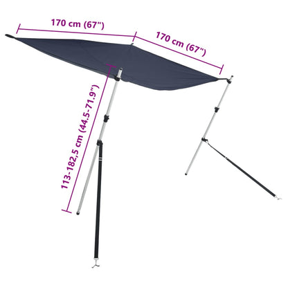 vidaXL Kit d'extension d'ombrage T-Top bleu 170x170x(113-182,5) cm