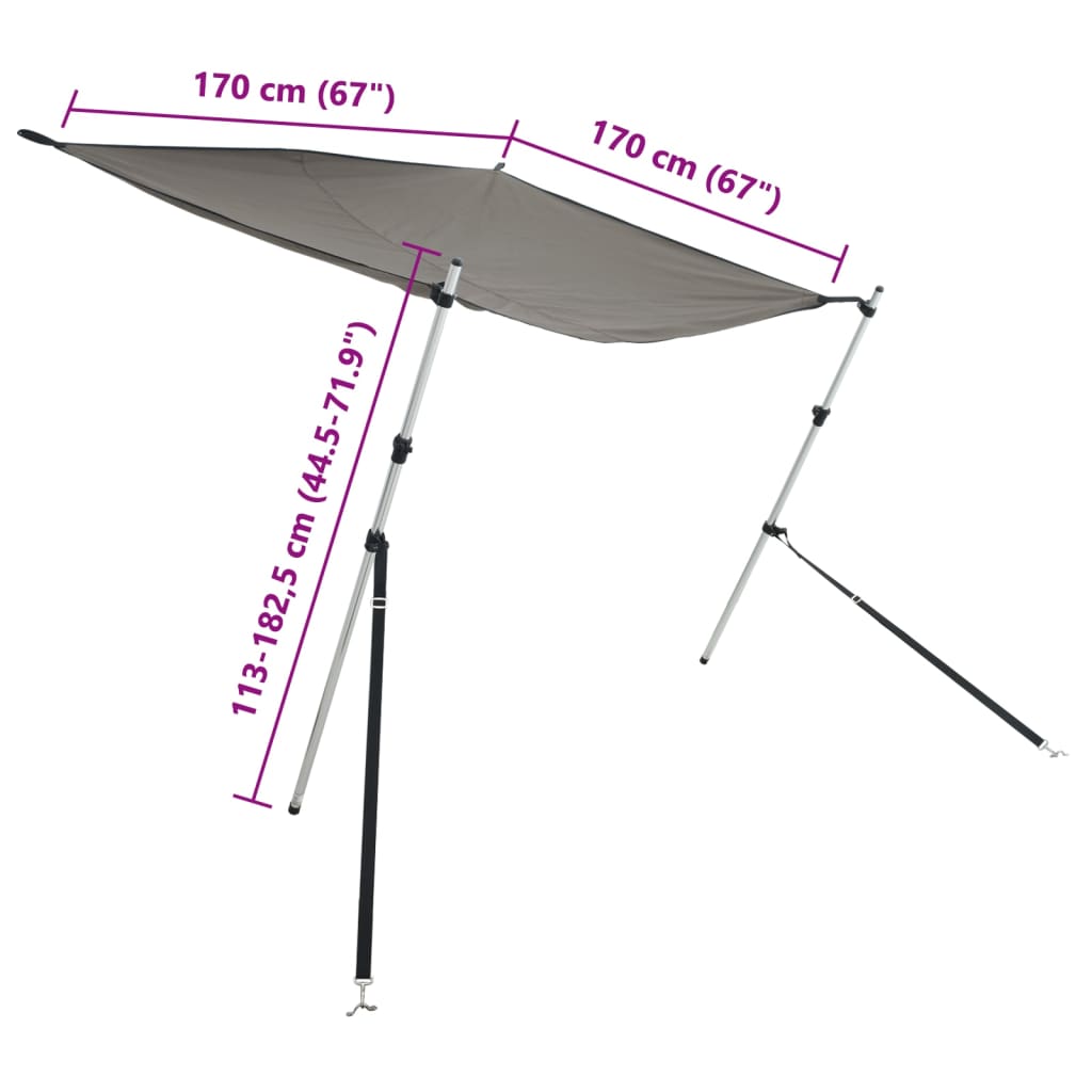 vidaXL Kit d'extension d'ombrage T-Top gris anthracite