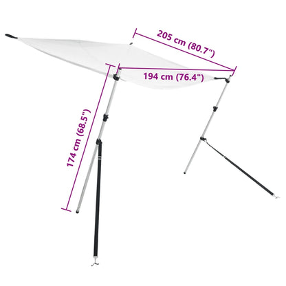 vidaXL Kit d'extension d'ombrage T-Top blanc 174x205x(115-194) cm