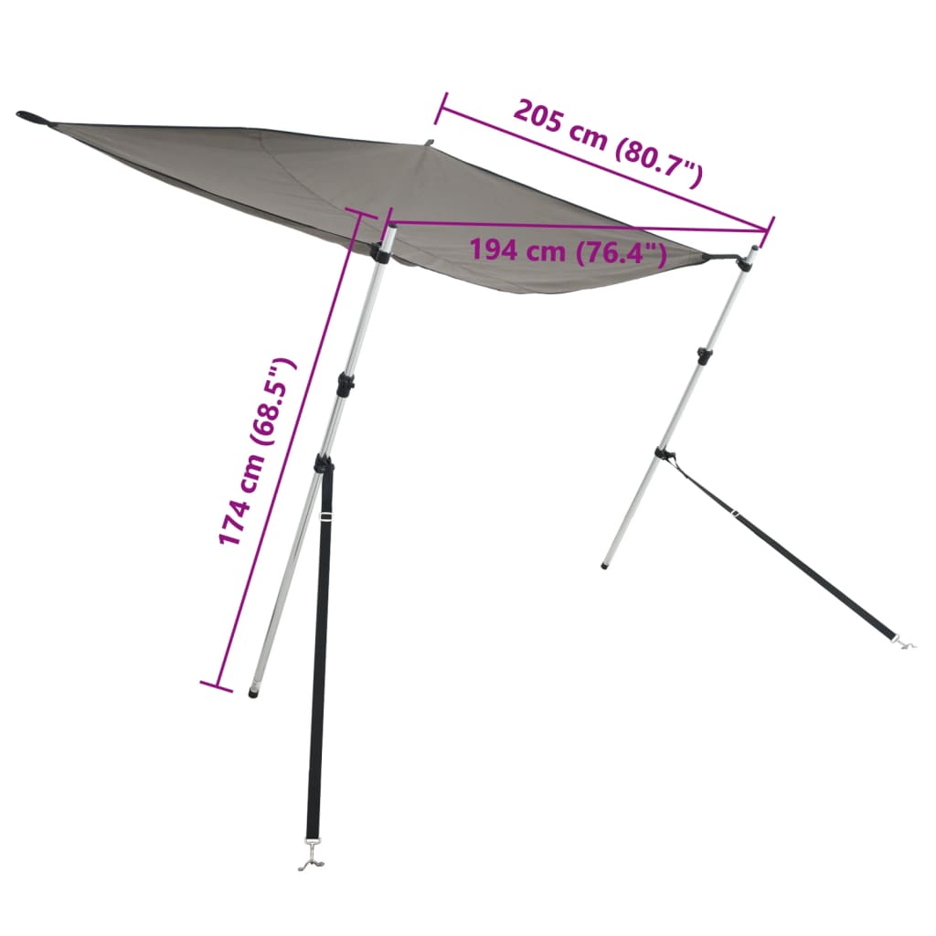 vidaXL Kit d'extension d'ombrage T-Top anthracite 174x205x(115-194) cm