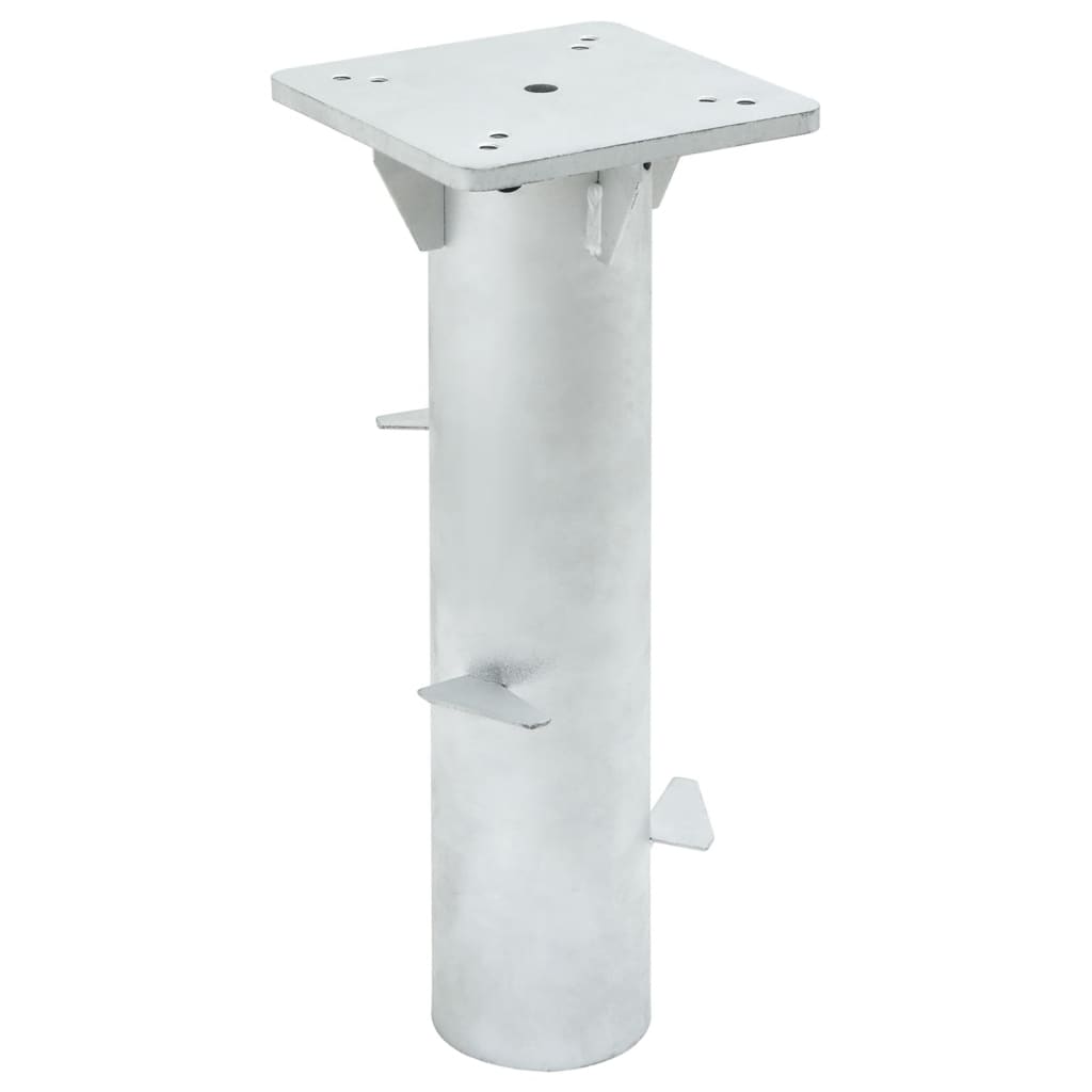 vidaXL Base de parasol enterré argenté 16x16x39,5 cm acier