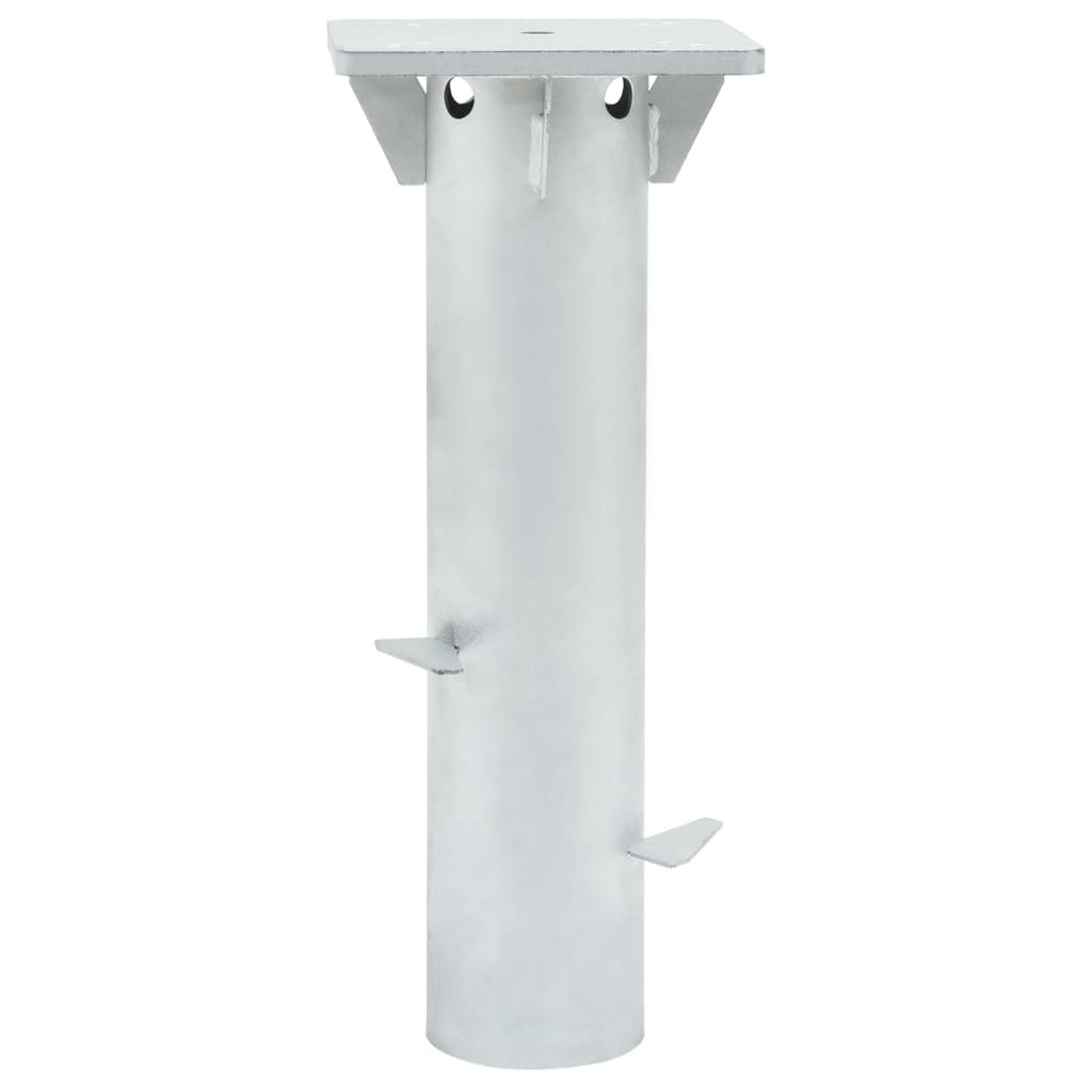 vidaXL Base de parasol enterré argenté 16x16x39,5 cm acier