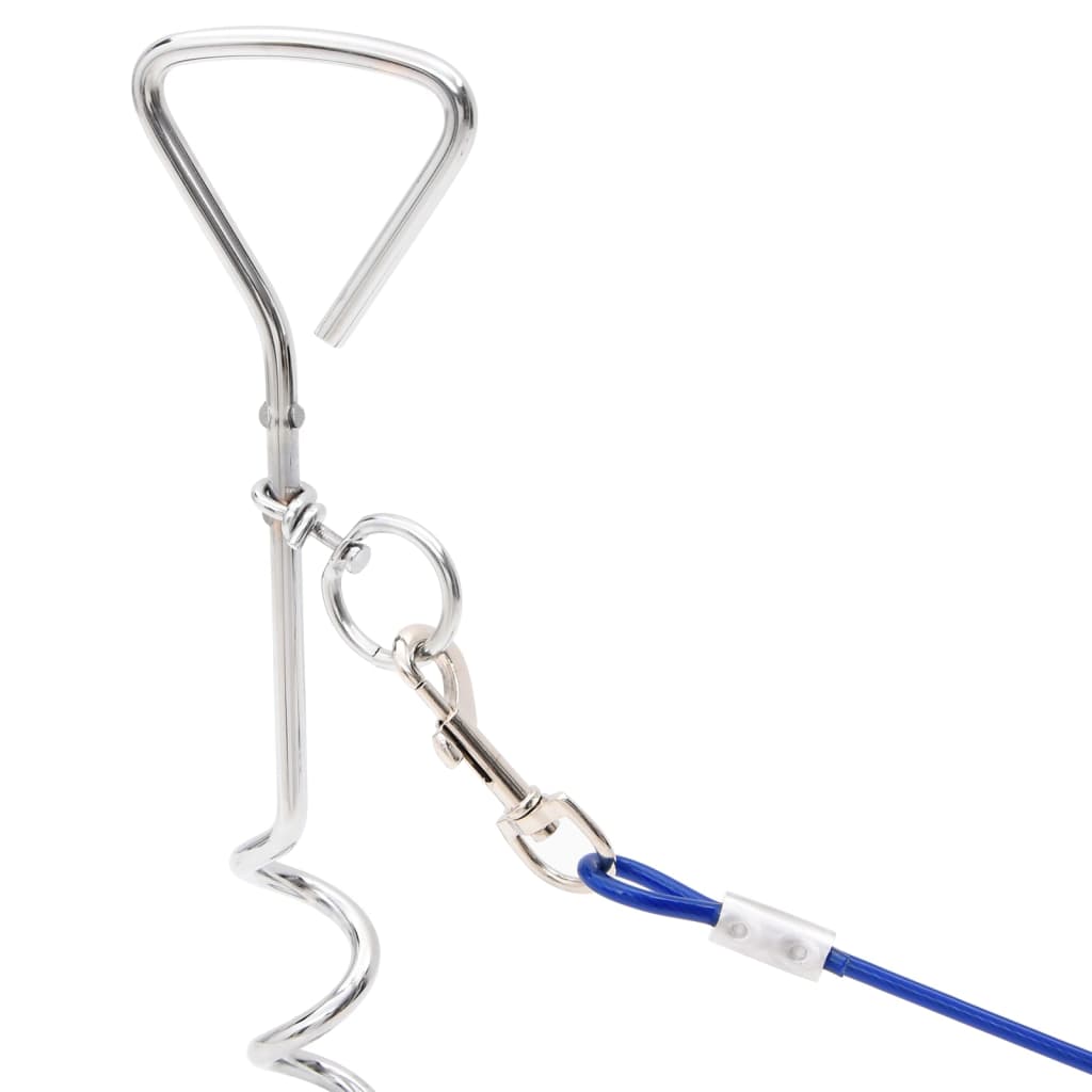 vidaXL Câble d'attache pour chien avec piquet de sol 3 m