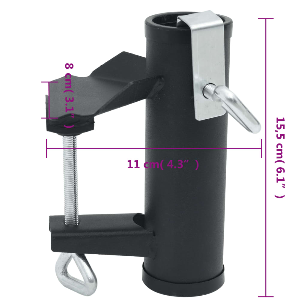 vidaXL Pinces à parasol pour balcon 2 pcs 25-38 mm acier