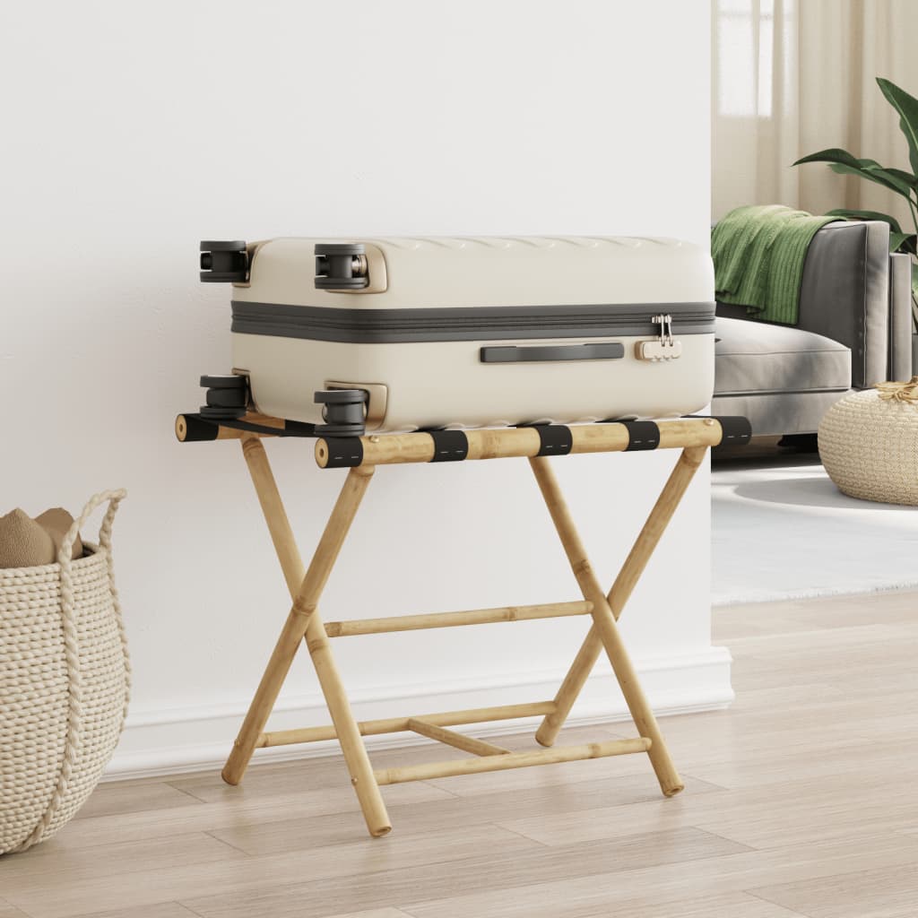 vidaXL Porte-bagages pliant 62x42x50,5 cm bambou