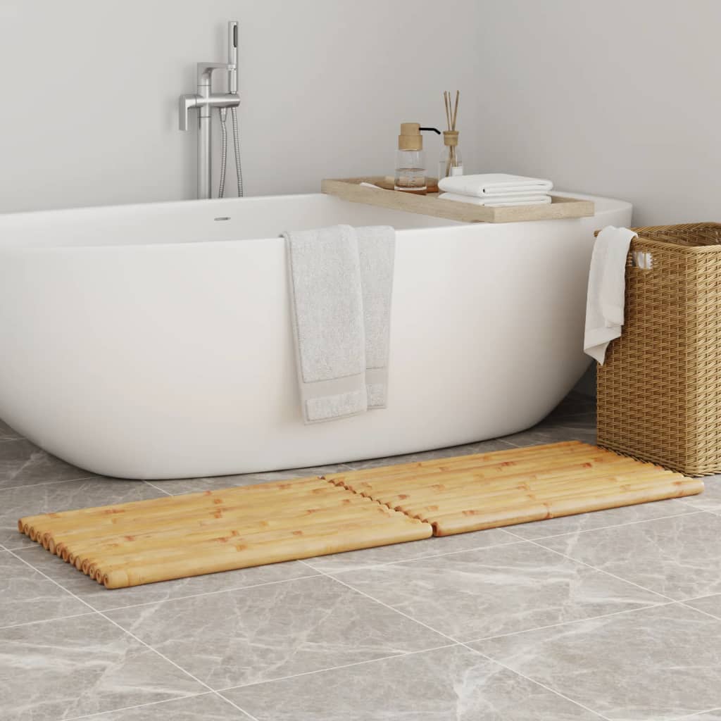 vidaXL Tapis de bain 2 pcs 70x50 cm bambou