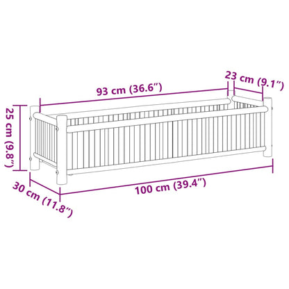vidaXL Jardinière 100x30x25 cm bambou