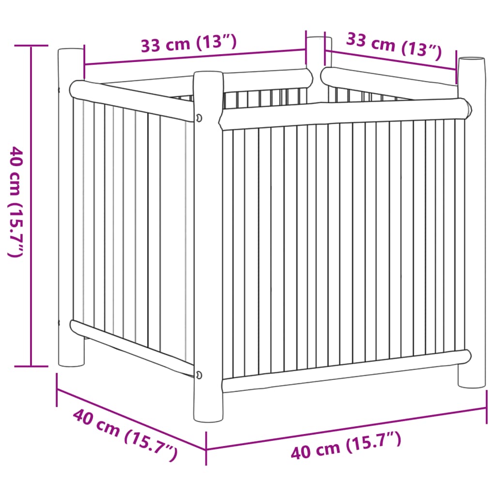 vidaXL Jardinière 40x40x40 cm bambou